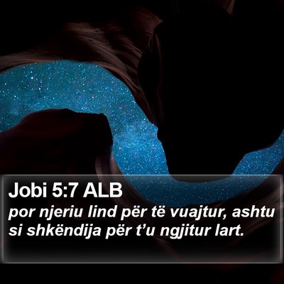 Jobi 5:7 ALB Bible Verse Image