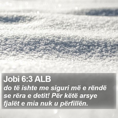 Jobi 6:3 ALB Bible Verse Image