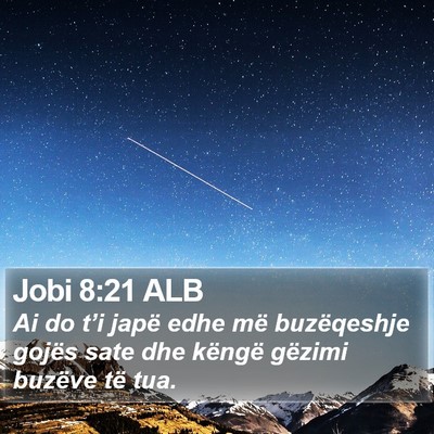 Jobi 8:21 ALB Bible Verse Image