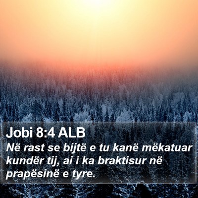 Jobi 8:4 ALB Bible Verse Image