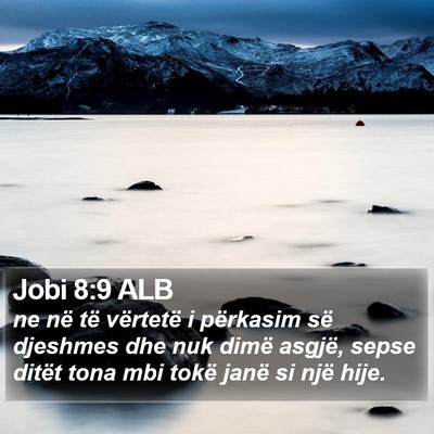 Jobi 8:9 ALB Bible Verse Image