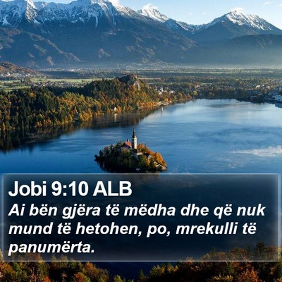 Jobi 9:10 ALB Bible Verse Image