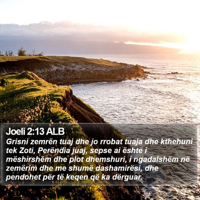 Joeli 2:13 ALB Bible Verse Image