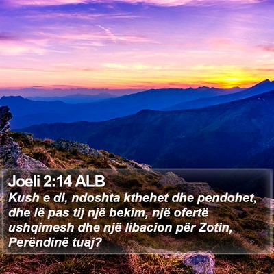 Joeli 2:14 ALB Bible Verse Image