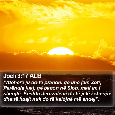 Joeli 3:17 ALB Bible Verse Image