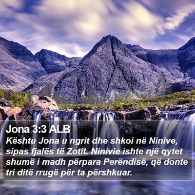 Jona 3:3 ALB Bible Verse Image