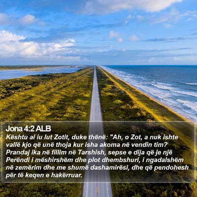 Jona 4:2 ALB Bible Verse Image