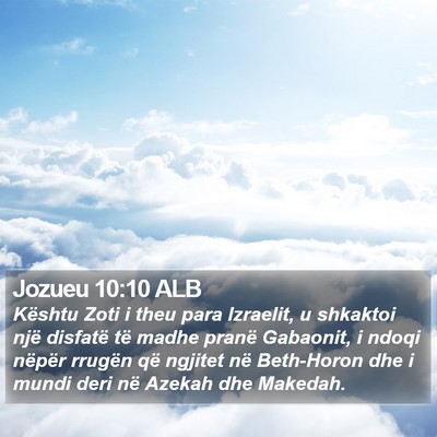 Jozueu 10:10 ALB Bible Verse Image