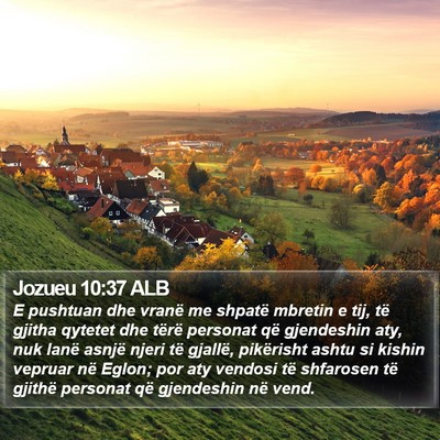 Jozueu 10:37 ALB Bible Verse Image