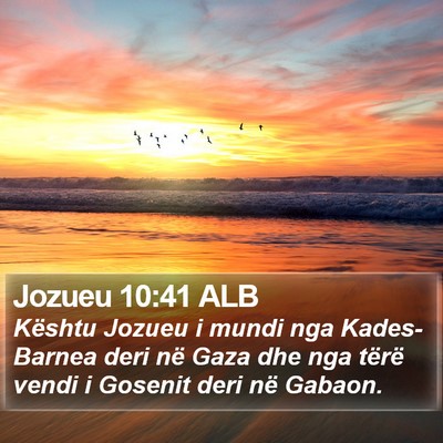 Jozueu 10:41 ALB Bible Verse Image