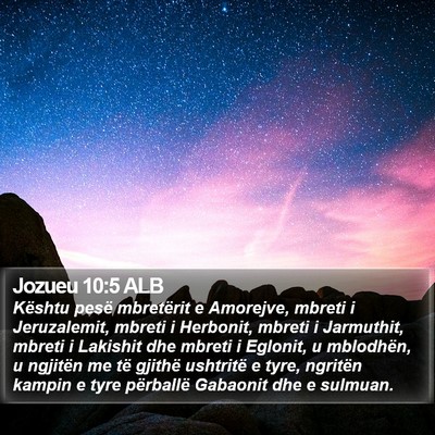 Jozueu 10:5 ALB Bible Verse Image