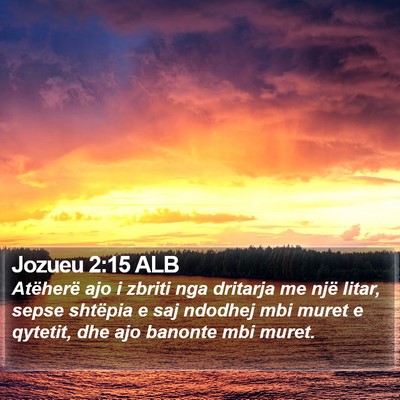 Jozueu 2:15 ALB Bible Verse Image