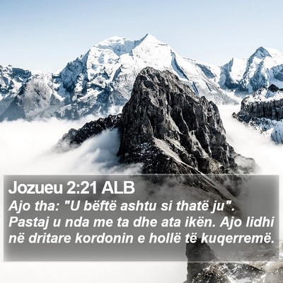 Jozueu 2:21 ALB Bible Verse Image
