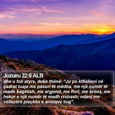 Jozueu 22:8 ALB Bible Verse Image