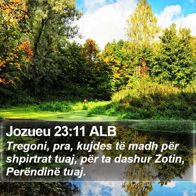 Jozueu 23:11 ALB Bible Verse Image