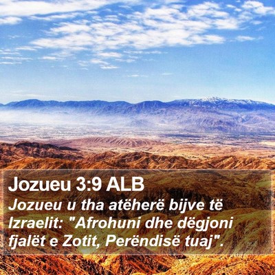 Jozueu 3:9 ALB Bible Verse Image