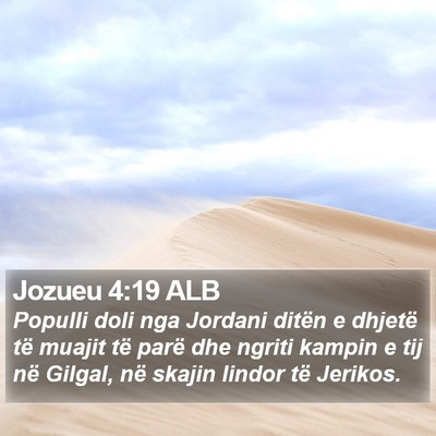 Jozueu 4:19 ALB Bible Verse Image