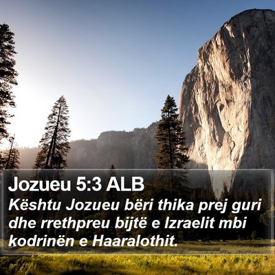 Jozueu 5:3 ALB Bible Verse Image
