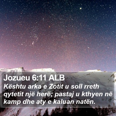 Jozueu 6:11 ALB Bible Verse Image