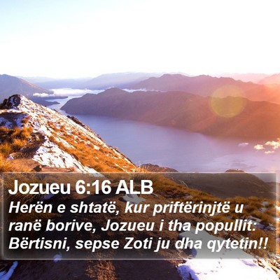 Jozueu 6:16 ALB Bible Verse Image