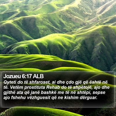 Jozueu 6:17 ALB Bible Verse Image