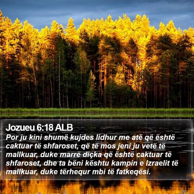 Jozueu 6:18 ALB Bible Verse Image