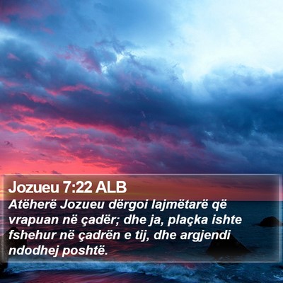 Jozueu 7:22 ALB Bible Verse Image