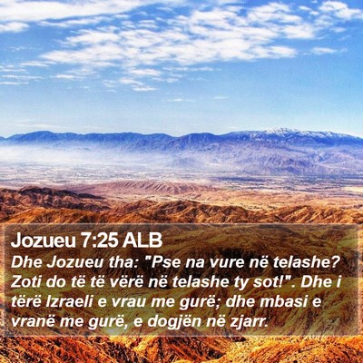 Jozueu 7:25 ALB Bible Verse Image