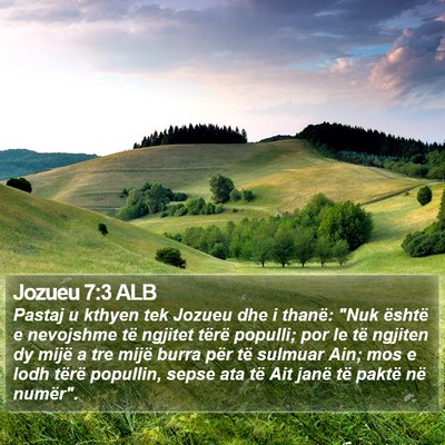 Jozueu 7:3 ALB Bible Verse Image