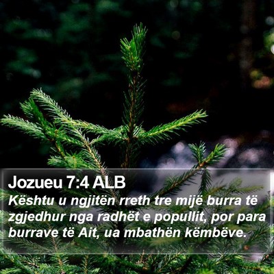 Jozueu 7:4 ALB Bible Verse Image