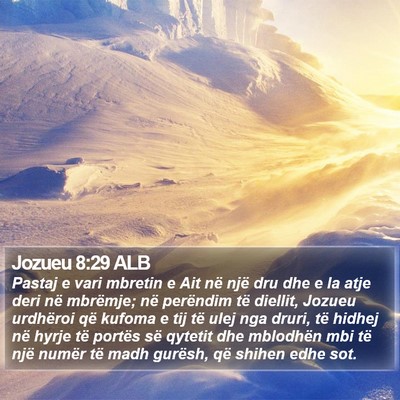Jozueu 8:29 ALB Bible Verse Image