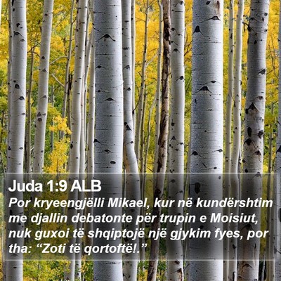 Juda 1:9 ALB Bible Verse Image