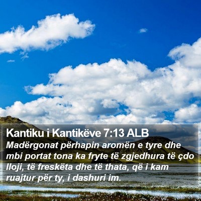 Kantiku i Kantikëve 7:13 ALB Bible Verse Image