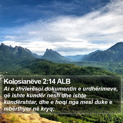 Kolosianëve 2:14 ALB Bible Verse Image
