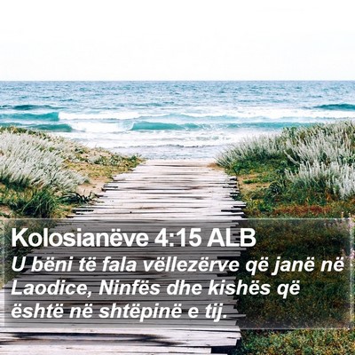 Kolosianëve 4:15 ALB Bible Verse Image
