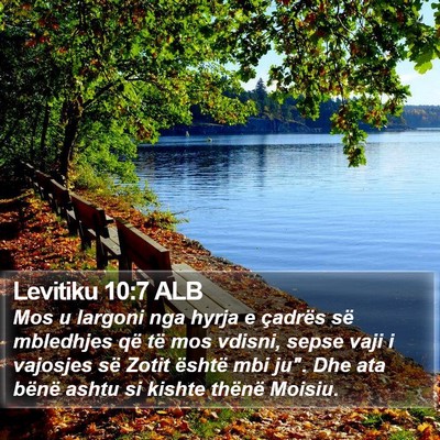 Levitiku 10:7 ALB Bible Verse Image