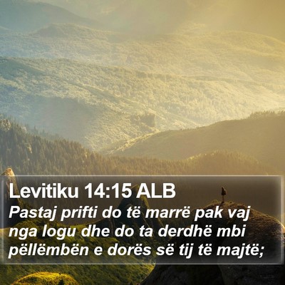Levitiku 14:15 ALB Bible Verse Image