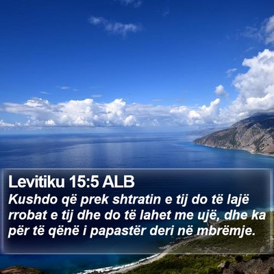 Levitiku 15:5 ALB Bible Verse Image