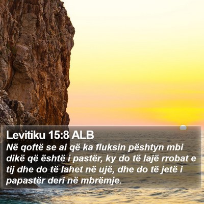 Levitiku 15:8 ALB Bible Verse Image