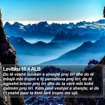Levitiku 16:4 ALB Bible Verse Image