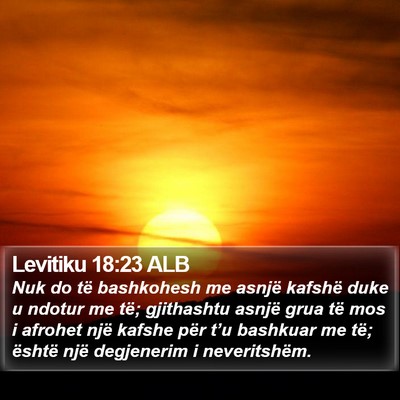 Levitiku 18:23 ALB Bible Verse Image