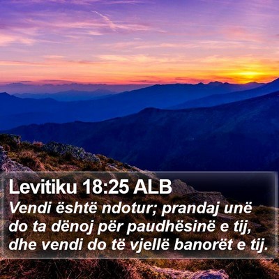 Levitiku 18:25 ALB Bible Verse Image