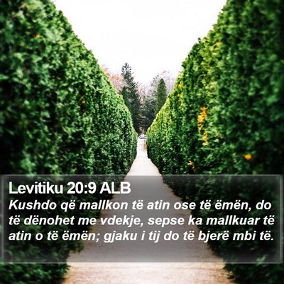 Levitiku 20:9 ALB Bible Verse Image