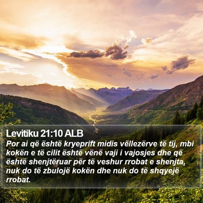 Levitiku 21:10 ALB Bible Verse Image
