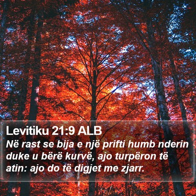 Levitiku 21:9 ALB Bible Verse Image