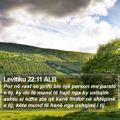 Levitiku 22:11 ALB Bible Verse Image