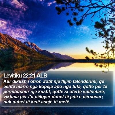 Levitiku 22:21 ALB Bible Verse Image