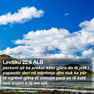 Levitiku 22:6 ALB Bible Verse Image