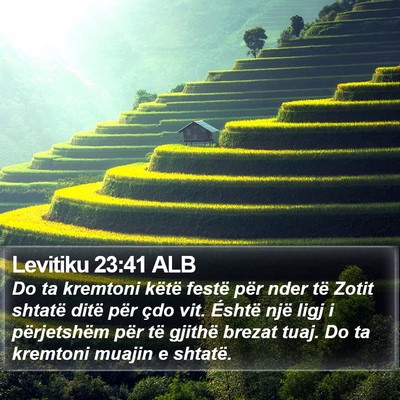 Levitiku 23:41 ALB Bible Verse Image