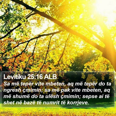 Levitiku 25:16 ALB Bible Verse Image
